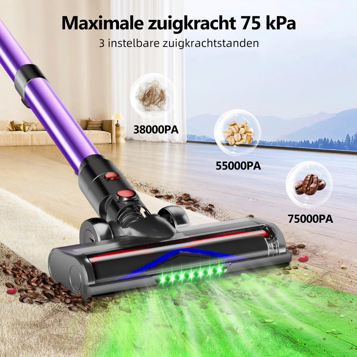 Authmic Steelstofzuiger - 65000Pa Steelstofzuiger Draadloos - afbeelding 2