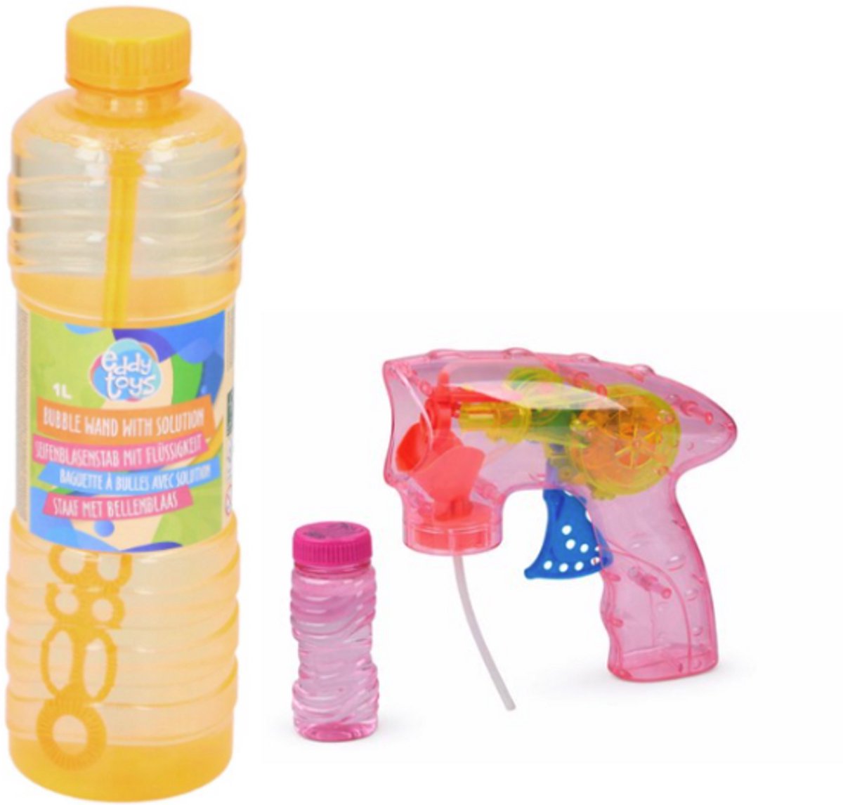 Eddy Toys Bubble Gun Bellenblaaspistool – Inclusief Bellenblaasvloeistof + Navul 1 L