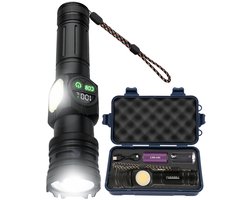 ODESSEY Militaire Zaklamp - LED Oplaadbaar - Powerbank - Magneet - COB-Verlichting - met Polsband - Zaklampen - Kind - Zwart