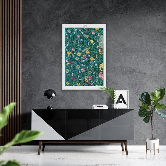 Artaza Canvas Schilderij Bloemen - 60x90 cm - Vintage Wanddecoratie - Muurdecoratie Bloemenpatroon - Japandi Schilderijen Op Canvas - Roze