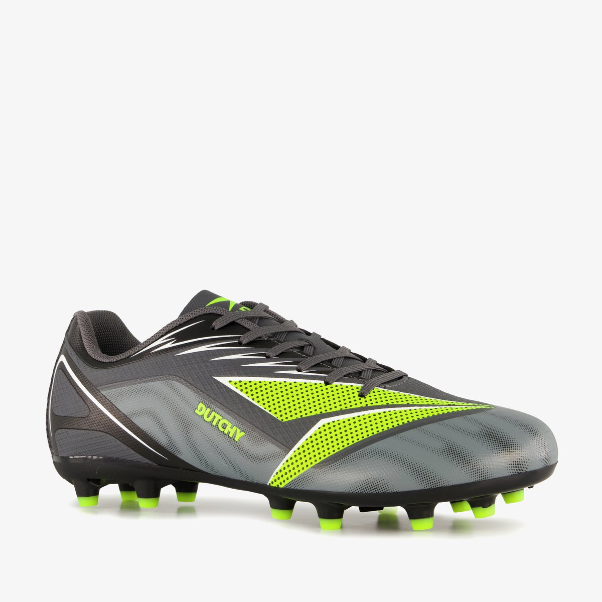 Dutchy FG heren voetbalschoenen grijs groen - Maat 40 - Uitneembare zool