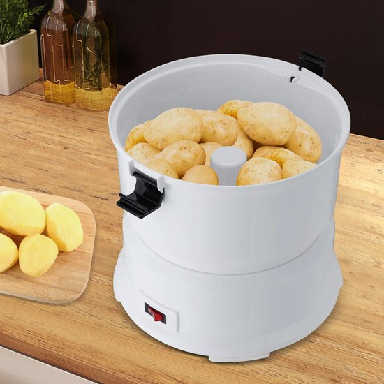Elektrische Aardappelschilmachine - Automatische Dunschiller - Snel Groenten Schillen - 85W Koperen Motor - 08 kg Capaciteit - Wit — afbeelding 4