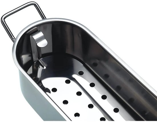 Pas de poêle à poisson en acier inoxydable avec insert 50cm