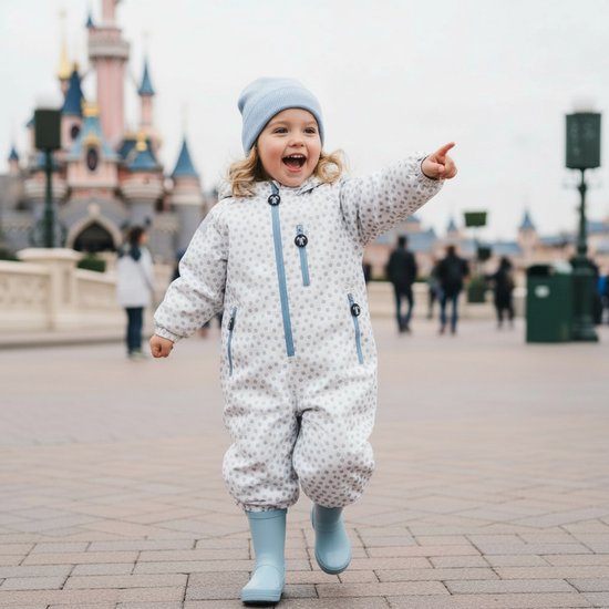 Ducksday - Combinaison de Enfants - Imperméable - Respirante - Une pièce - Unisexe - Vêtements de pluie - Wit- Bleu clair - Taille 92/98