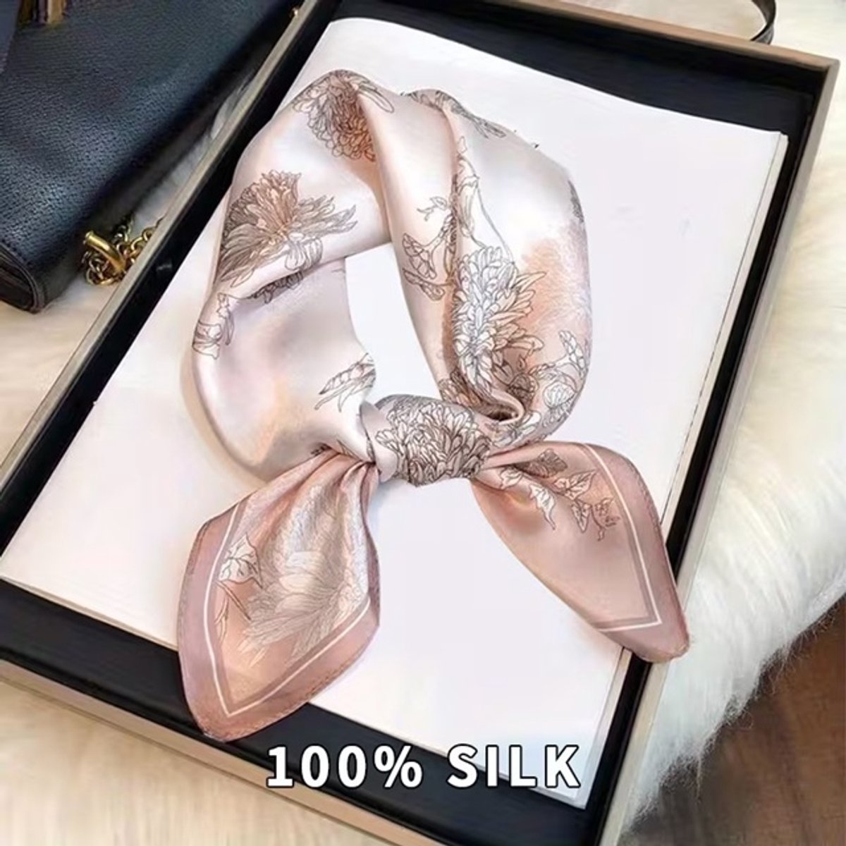 Sjaaltje - Scarf- Accessories - Dames- Bandana's- Halsdoek - Zijde - Moerbei - Roze