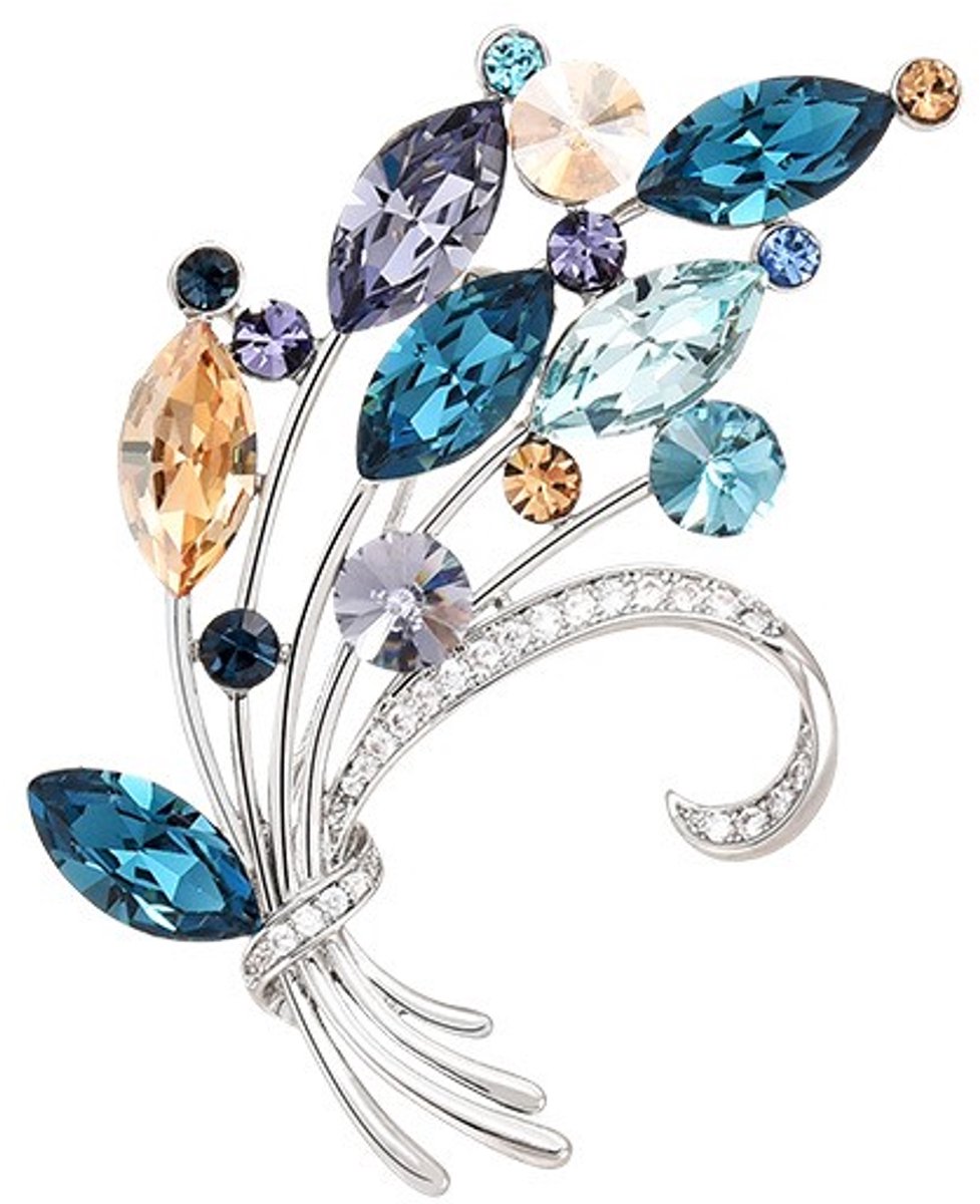 Goldpulse Broche - Dames Broche - Bloemen broche - zirkonia - milieuvriendelijk koper - Vintage stijl