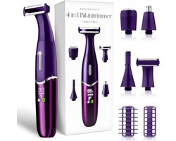 4-in-1 Bikinitrimmer - Sansbeauté® - Gezicht - Oksels - Benen - Bikinilijn - Wenkbrauw Trimmer - Gezichtsontharing Dames - Intieme Zone - Ladyshaves Bikini - Ontharingsapparaat Electrisch