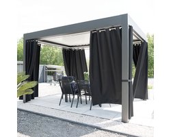Buitengordijn met ringen - 1 stuk 140cm Breed 240 cm Hoog - Overkapping - balkon- terras - veranda - pergola - tuingordijn - Waterdicht - Schaduwgordijn - Outdoor gordijnen