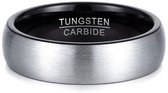 Ring Heren – Tungsten Ring Heren Wolfraam – Zwarte Stalen Ring Mannen – Zilverkleurige Ring Met Hoogglans – Luxe Heren Ring – Mauro Vinci® – Maat 9