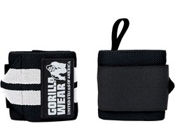Gorilla Wear Wrist Wraps PRO - One Size - Fitness Handschoenen - Krachttraining - Crossfit Handschoenen - Zwart/Wit