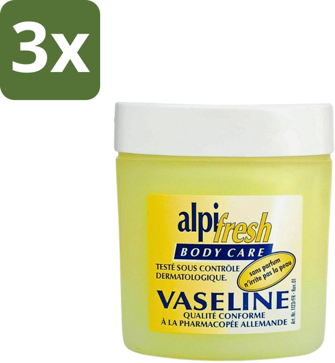 Alpi-Fresh - Handcrème Vaseline - Bescherming & Hydratatie - 250 ml - Bulkverpakking - 3 stuks