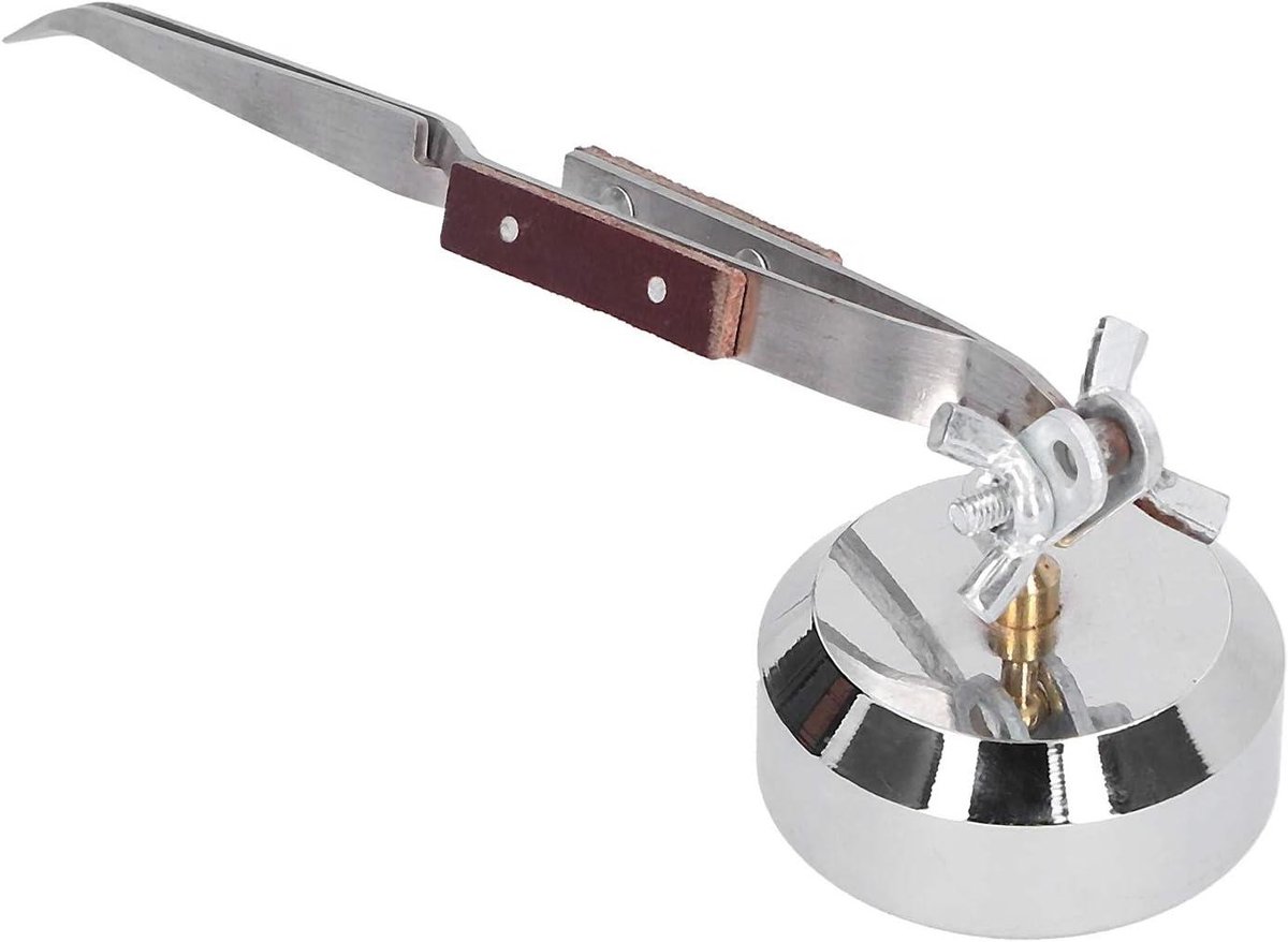 Derde hand basis met pincet, metalen clip, handig gereedschap voor solderen.