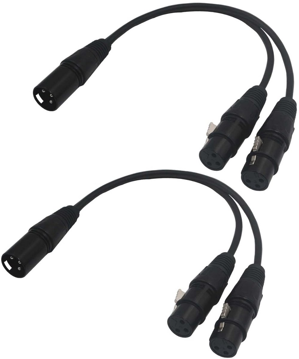 XLR Splitter Kabel 1 Plug naar 2 Bus XLR Y-kabel Zwarte Audio Adapter