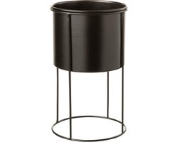 Grote Zwarte Metalen Bloempot op Poten - Ø 18 cm - Stijlvol Plantenbak
