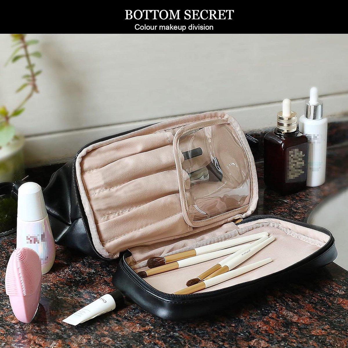Ruime Dubbellaagse Cosmetica Reistas Waterdichte Make-up Organizer
