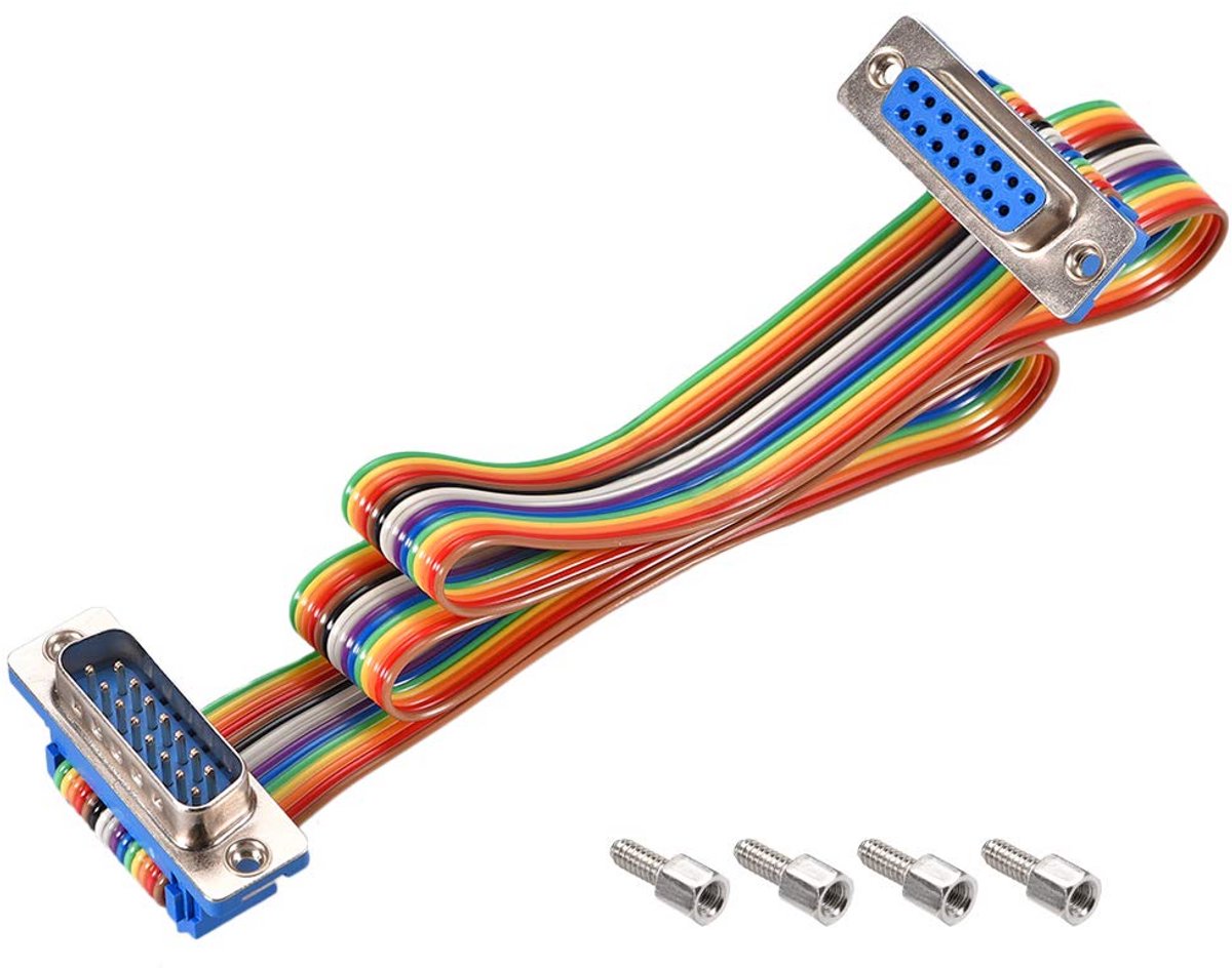 DB15 Stekkerkabel Vrouwelijk naar Mannelijk Platte Lintkabel 15-pins 50cm