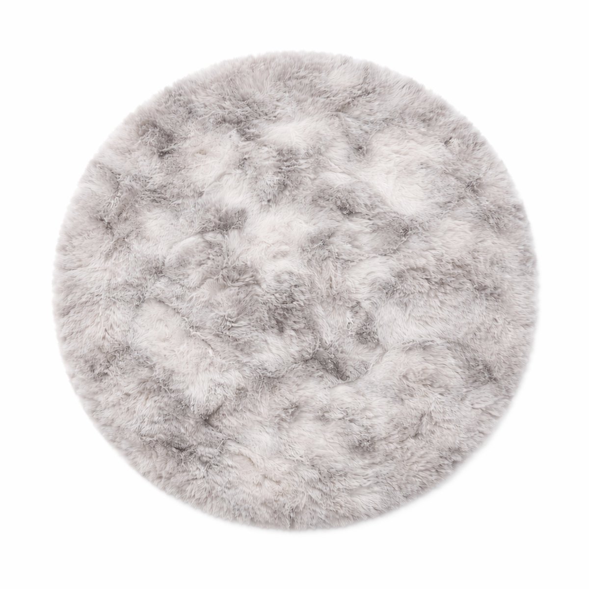 Hoogpolig Fluffy Vloerkleed 120 cm rond Licht Grijs – 30 mm Shaggy Tapijt – Zacht Vloerkleed voor Woonkamer en Slaapkamer