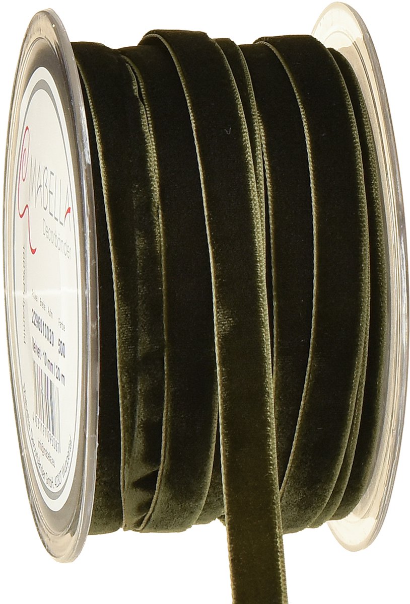 Fluwelen lint groen cadeaulint fluweel donkergroen 10mm 20m