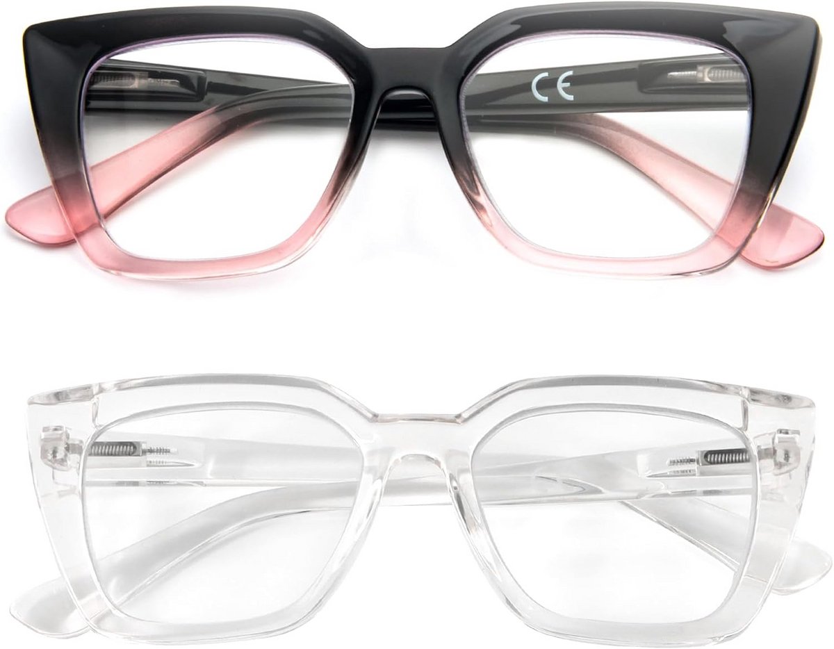 Dames Leesbril Cat Eye Anti-blauw Licht Met Veer Scharnier