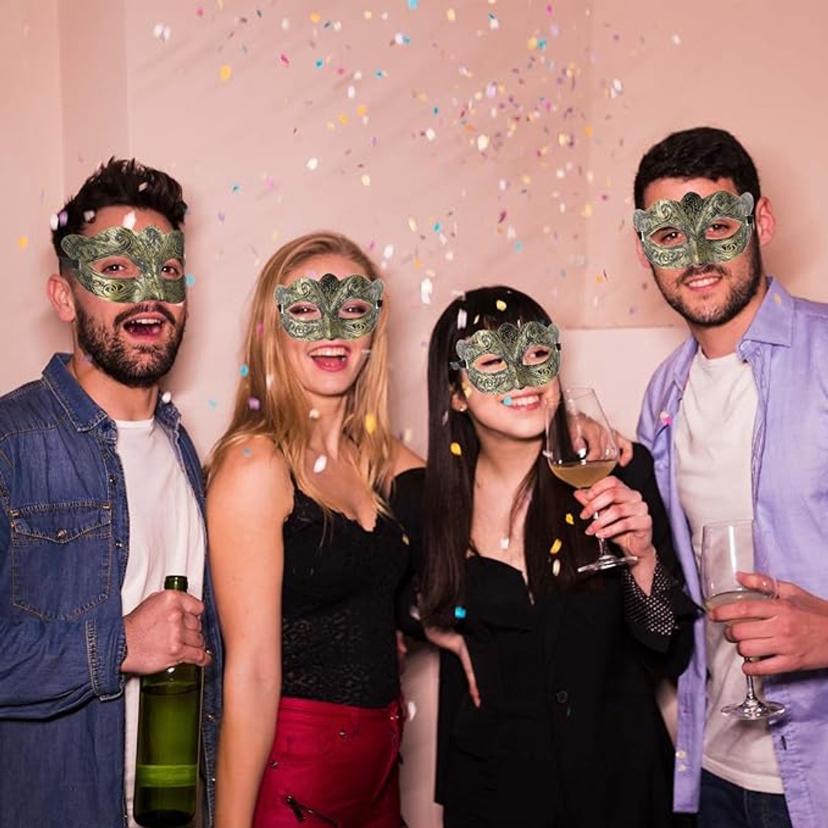 Maskers - Venetiaans oogmasker - Retro gouden masker - Masker gala - Gemaskerd bal masker - Feest masker - Dames en Heren - Carnaval en Halloween Verkleed Masker — afbeelding 3