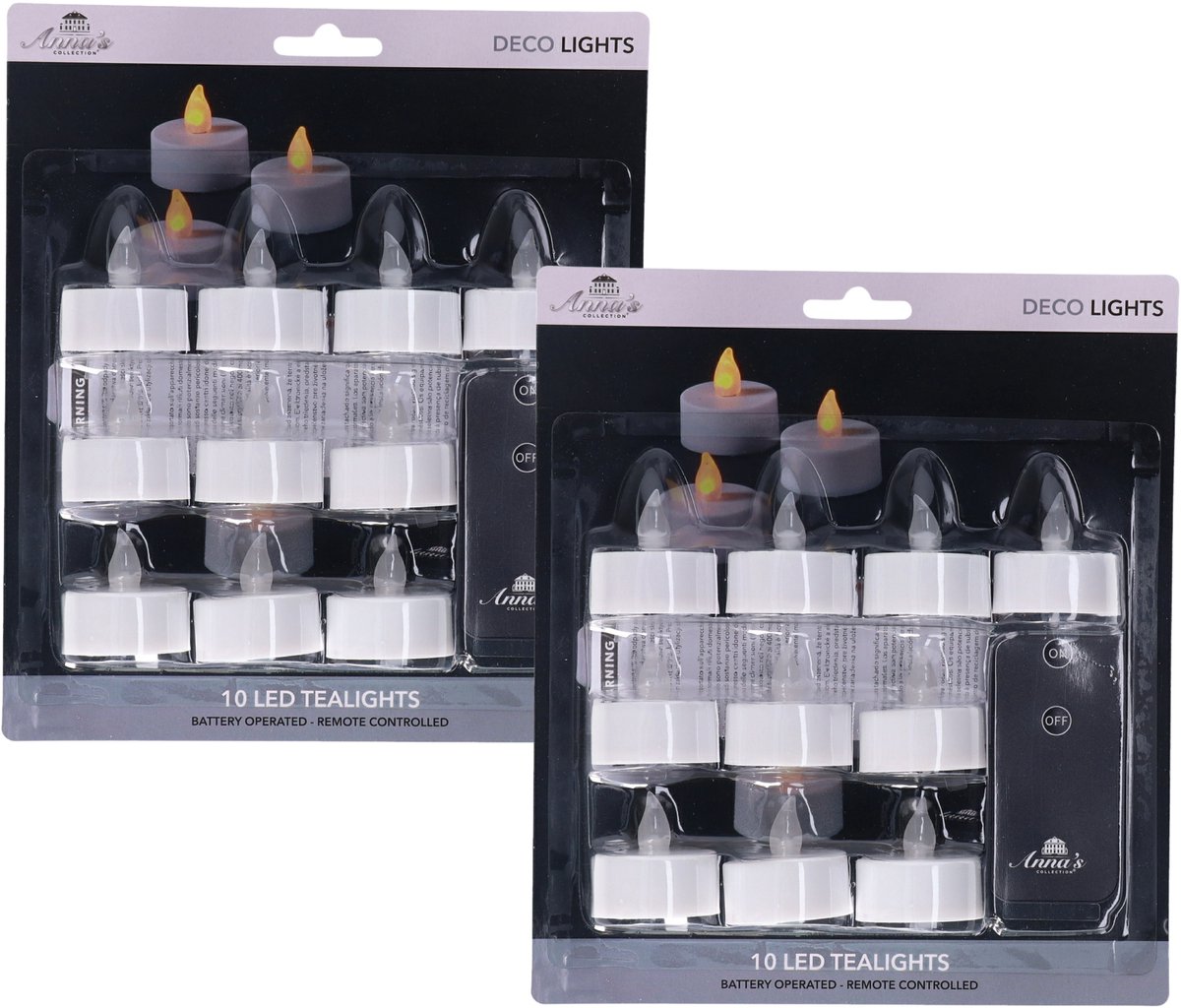 Anna's Collection LED waxinelichtjes - 20x st - vlam - D4 cm - afstandsbediening - theelichtjes Geel