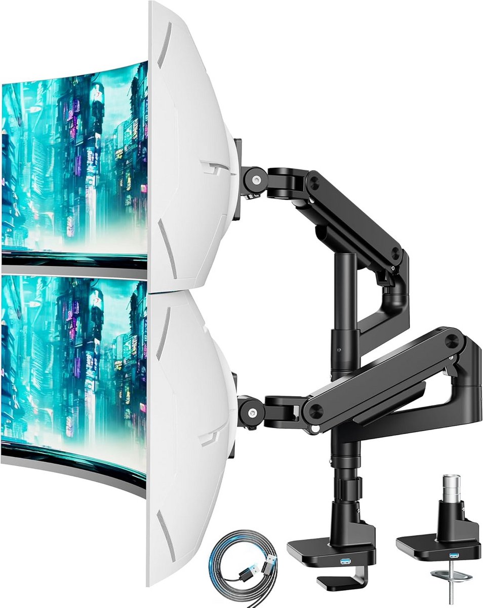 Monitor Arm 2 Schermen - Standaard - Verhoger - Ergonomisch