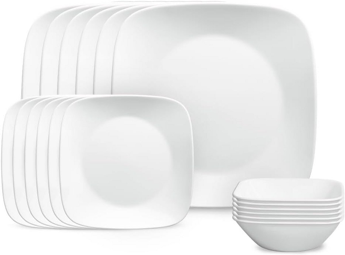 18-Delige Servies Set - Duurzaam, Krasbestendig en Lichtgewicht Bordo