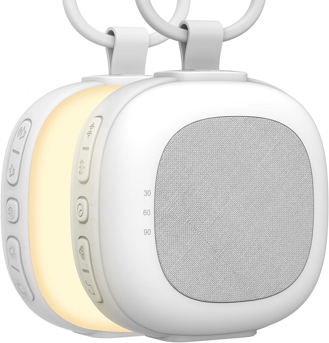 White Noise Machine - Geluidsmachine Slaaphulp - Rustgevend Slapen - 32 Natuurlijke Geluiden - 7.62 x 7.62 x 2.54 cm