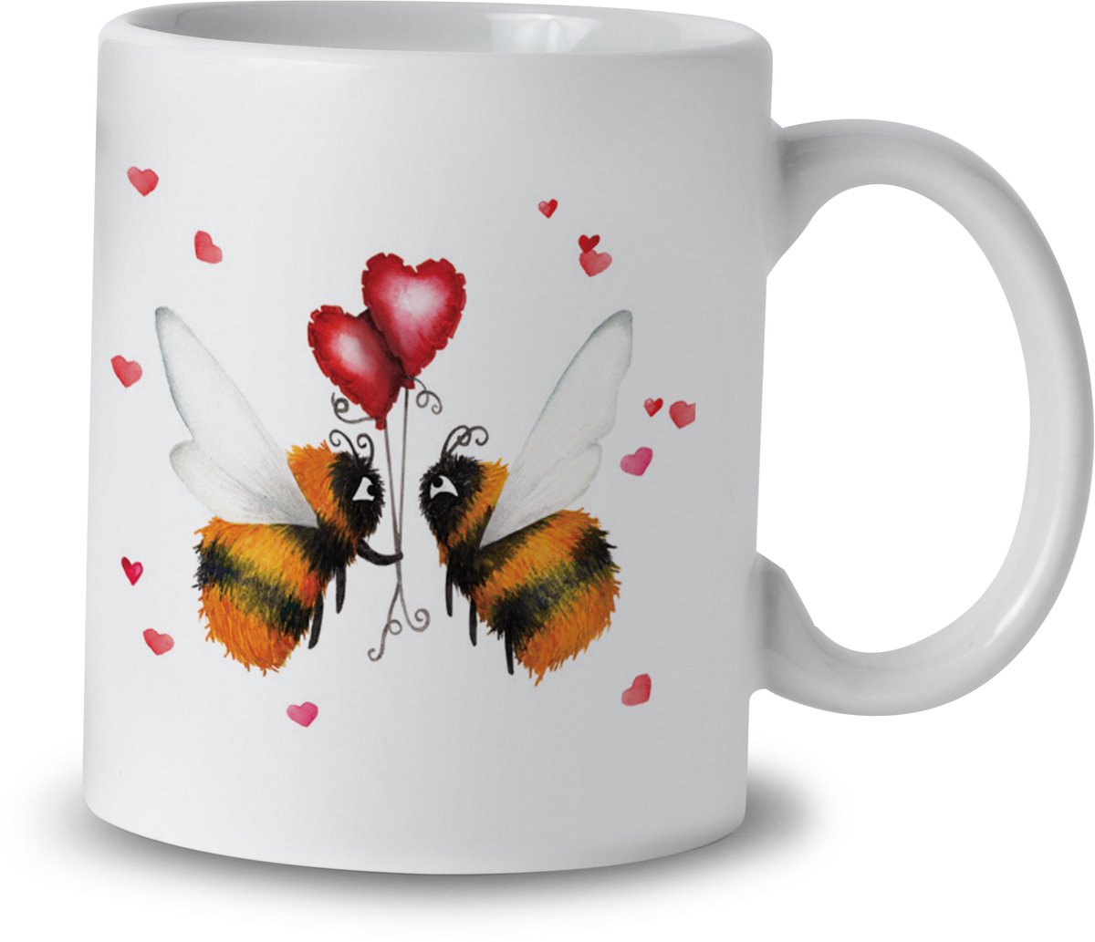 Mok – Love Bees – Keramiek – 325 ml – Cadeau