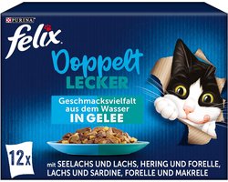 FELIX Dubbel lekker Smaakvariatie uit het water Natvoer voor katten (1 x 12 x 85g)