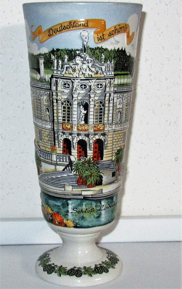 Verguld Bierglas Linderhof 1991 - Mooi Duits Glaswerk