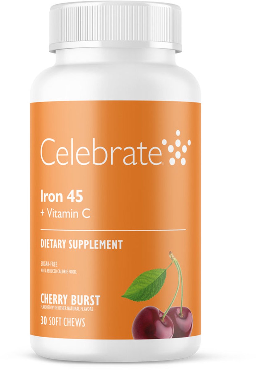 Celebrate Vitamins IJzer 45 mg + vitamine C - IJzersupplement - 30 zachte kauwtabletten