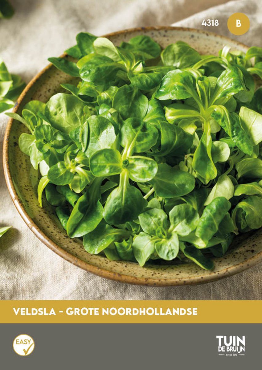 Veldsla Zaden Grote Noordhollandse – ±5 Gram – Valerianella Locusta – Wintergroente – Zeer Winterhard – Voor Herfst en Winterteelt – Moestuin Groentezaad - Tuin de Bruijn® zaden