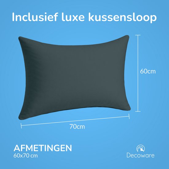 Decoware Dekbedovertrek Uni 240x220 cm - Donkergroen - Katoen - Met Kussenslopen - Lits-jumeaux van Decoware — afbeelding 3