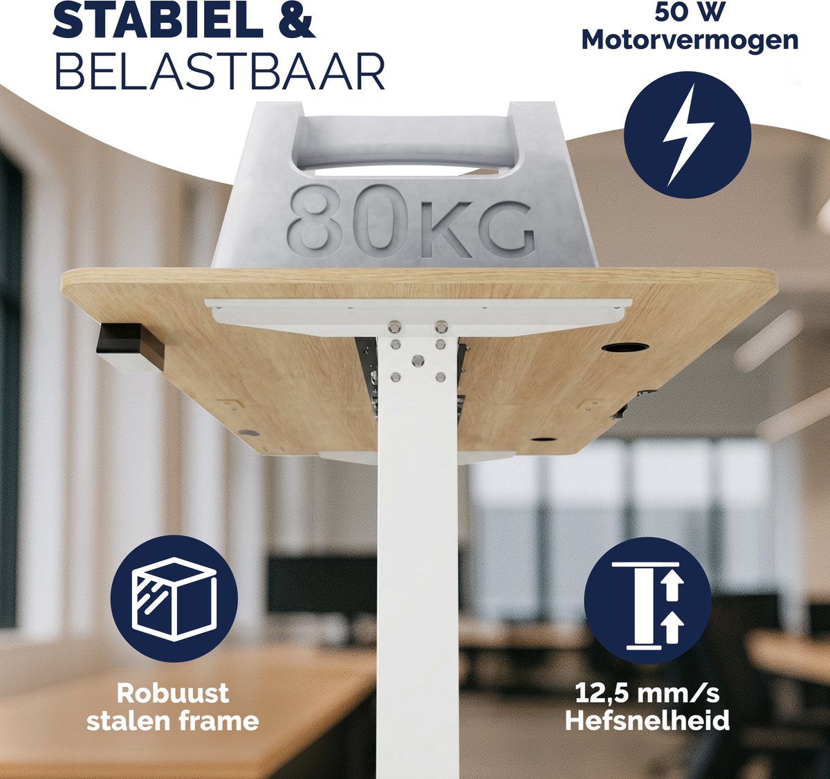 Casaria Elektrisch Zit-Sta Bureau 140x60cm thumbnail 3