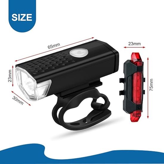 Fietsverlichting Set LED - Voorlicht + Achterlicht voor racefietsen - Fietslampjes Voorlicht & Achterlicht - Oplaadbare Fietsverlichting -Fietslamp USB Oplaadbaar - MTB & Racefiets Verlichting - Waterdicht Fietslicht - Veilig en Duurzaam — afbeelding 4