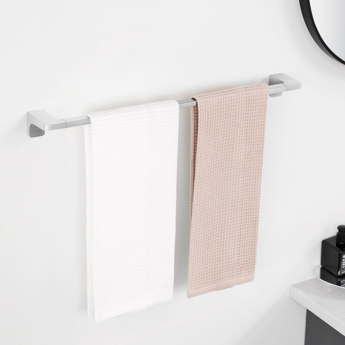 CECIPA max Handdoekhouder 59 cm - Handdoekrek - Enkele stang - Handdoekstang - Doucherek - Badkamerrek - RVS - Moderne Badkamer Zilver