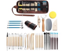 Klei Gereedschap Set - Aardewerk Gereedschap - Klei Modelleren - 40 Delige Kit - 21.5 x 12 x 6.8 cm