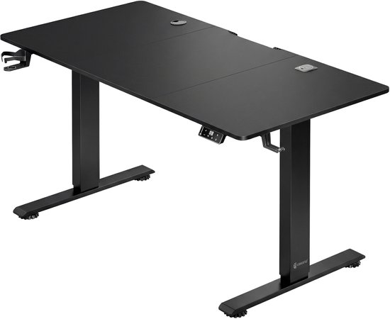 Casaria Zit sta bureau - Elektrisch Verstelbaar USB 160x75cm – Zwart