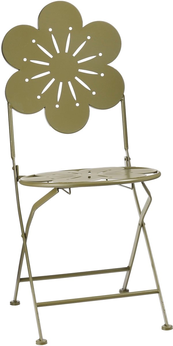 Mica Decorations Fleuri Bistrostoel - H93 x Ø41 cm - IJzer - Groen