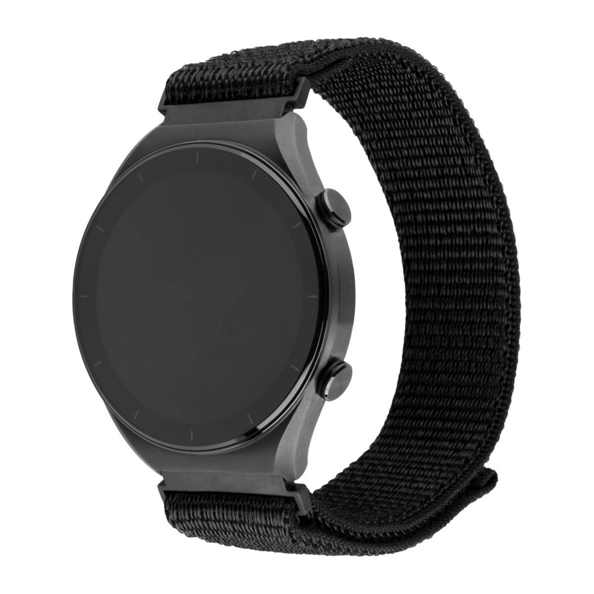 FIXED Nylon Quick Release 22mm Smartwatch Band – Ademend Nylon – Klittenbandsluiting – Zwart