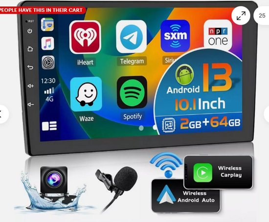 Autoradio-DAB+ Universele autoradio voor W-r-angler JK 2007-2010, geschikt voor Ram 1500 2500 3500 2006-2008, GPS Navi Head Unit met achteruitrijcamera 2 Din Geschikt voor Carplay Android Auto 10,1 inch speler Bluetooth WiFi RDS SWC DVR 4+64G