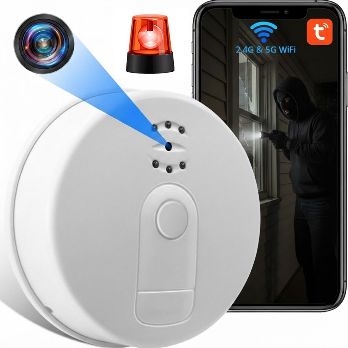 NBAP® Verborgen Camera - Spy Camera - Spionage -Wit