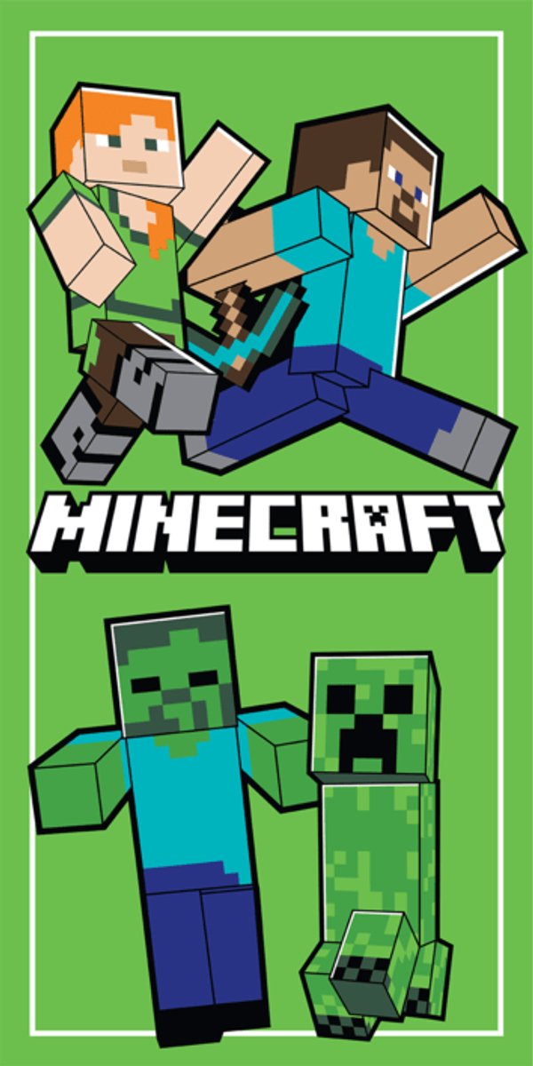 Minecraft handdoek Running 70 x 140 cm - polyester