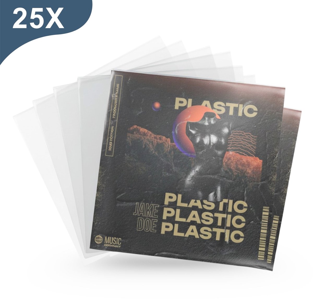 Amido® LP hoezen 25 stuks – Polyethyleen extra stevig - LP hoes - Vinyl hoes – VinylCare Essential ShieldSleeve Record Sleeves – LP beschermhoezen - Buitenhoezen voor standaard LP’s - 100 Micron
