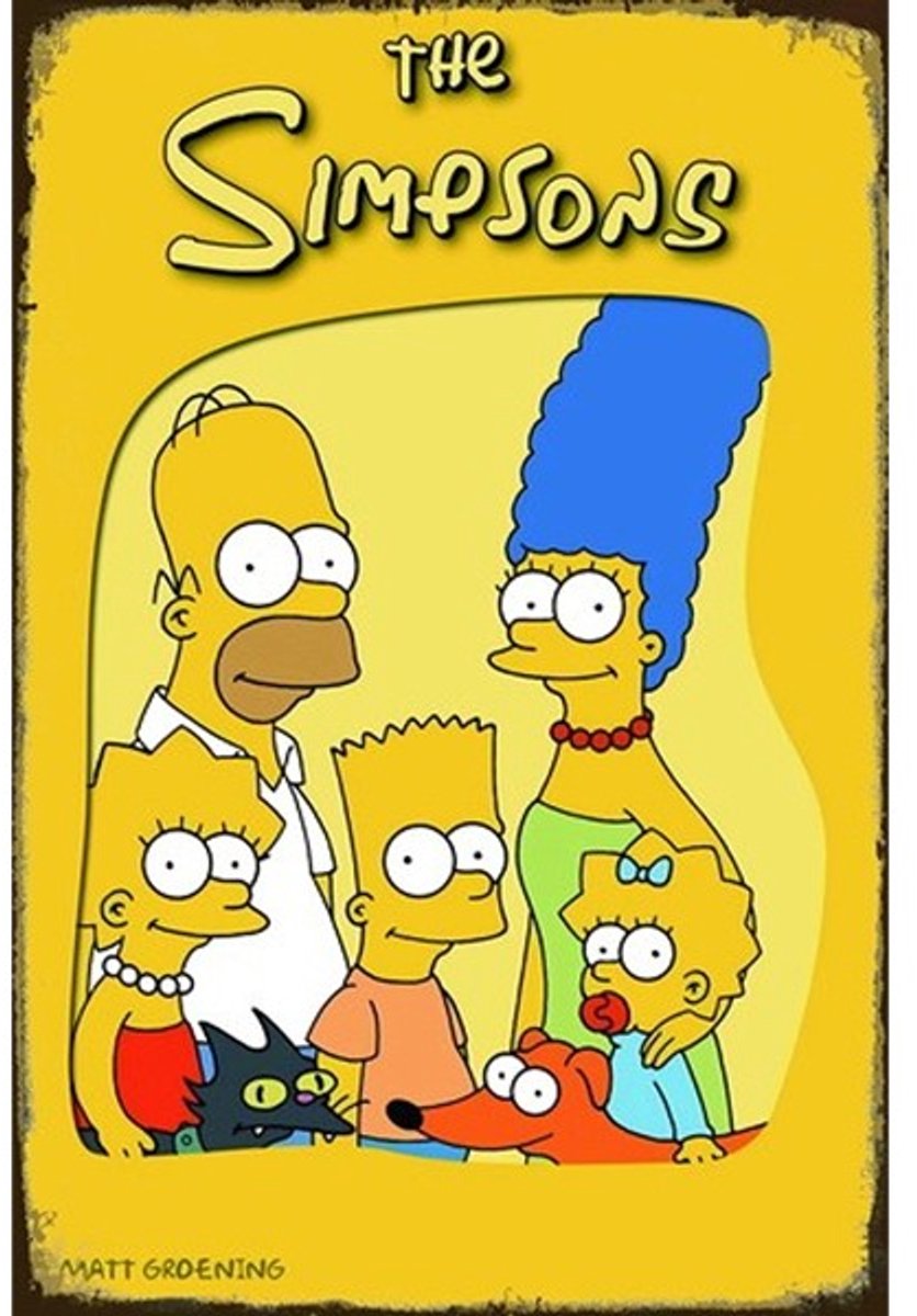 Wandbord Film Tv Serie Klassieker - The Simpsons