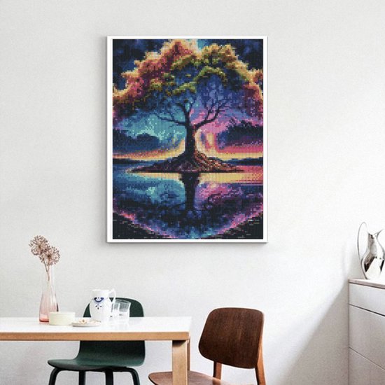 Rubye® Broderie Diamant Adultes & Enfants - Kit Complet - Arbre Magique - 30x40cm
