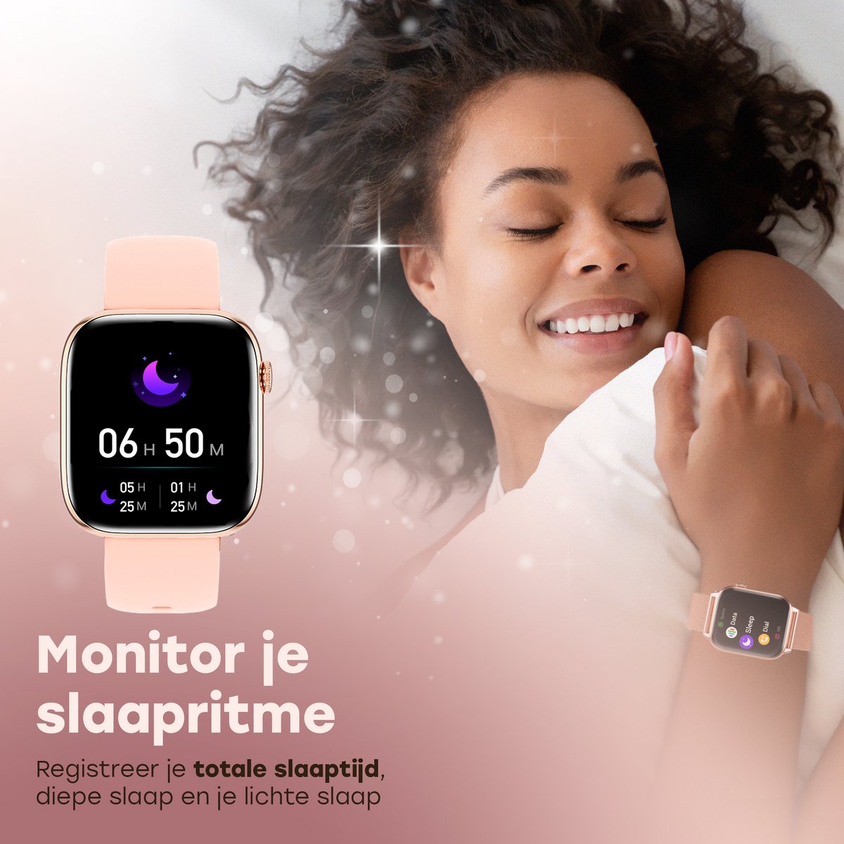 Bizoule Smartwatch Divina - Smartwatch Dames Rosé-Goud - 40mm - 1,1