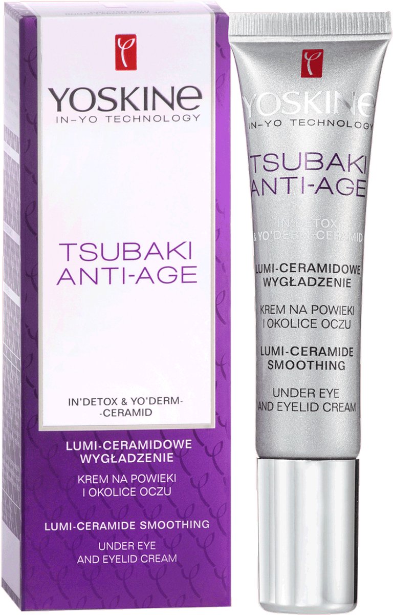 Yoskine Tsubaki Anti-Age Oogcrème – Verzorgende Oog- & Ooglidcrème met Tsubaki Olie + Ceramiden – Vermindert Donkere Kringen & Wallen – 15 ml