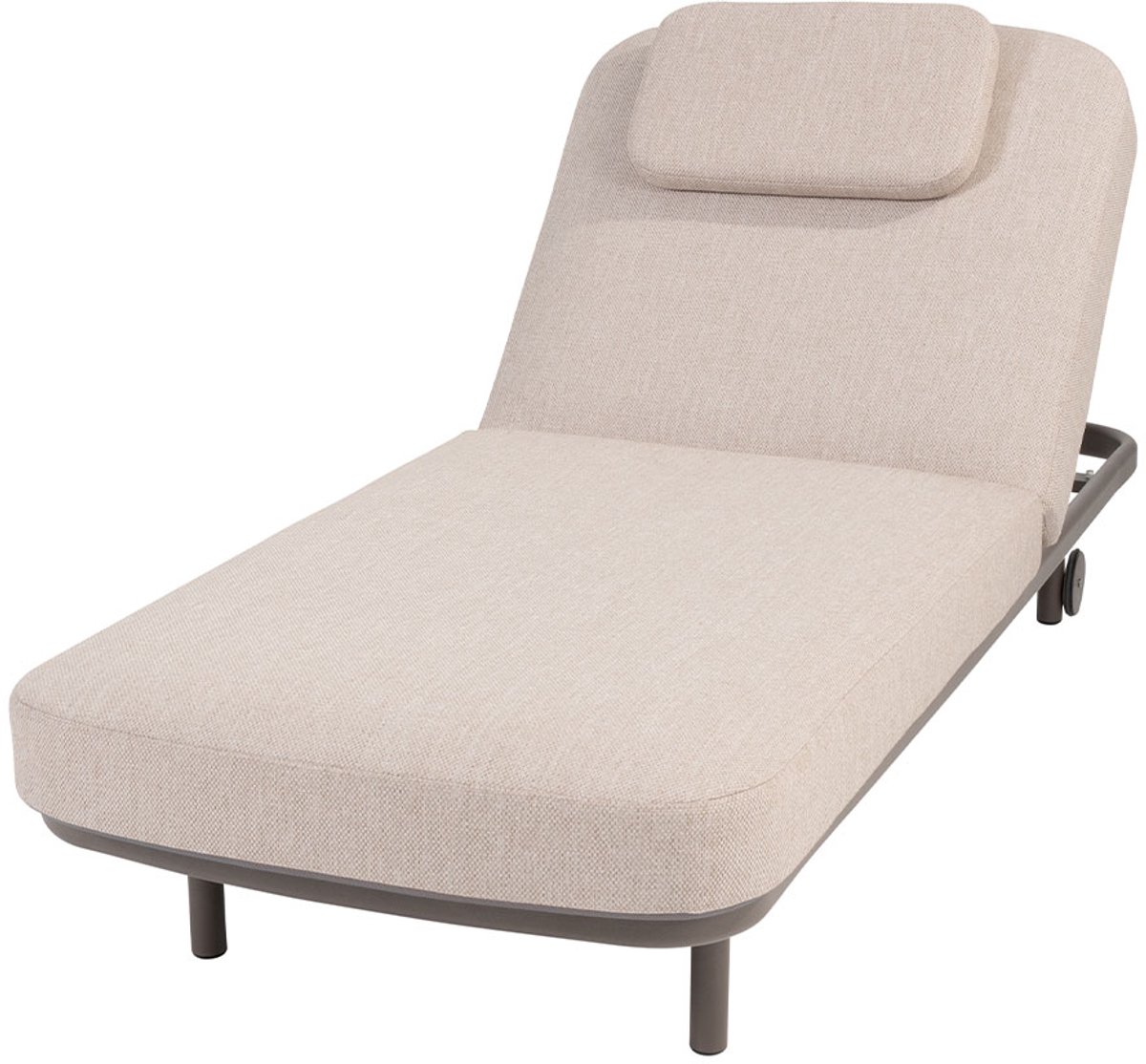 4 Seasons Outdoor Milano bain de soleil avec coussin et appui-tête - terre